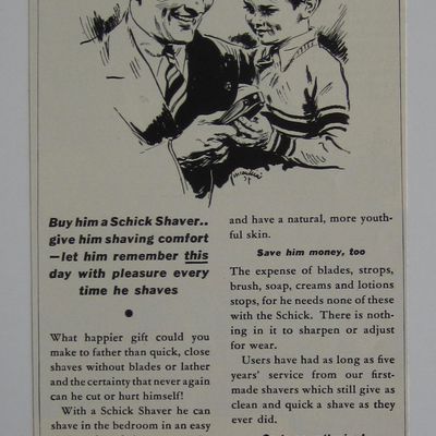 1937 Schick Shaver with Dad on Father's Day