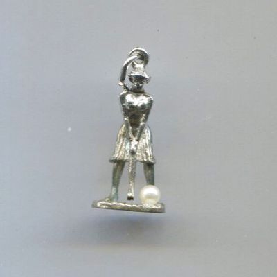 Sterling Charm Of Lady Golfer By Bell