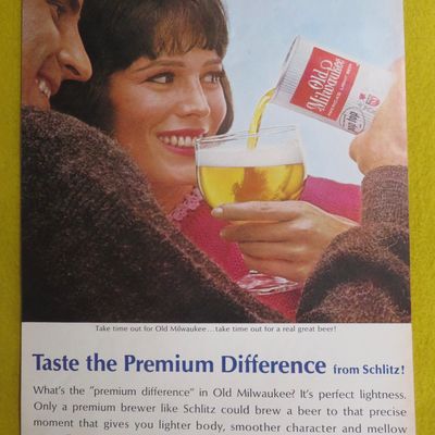 1964 Old Milwaukee Beer with Man Pouring Beer
