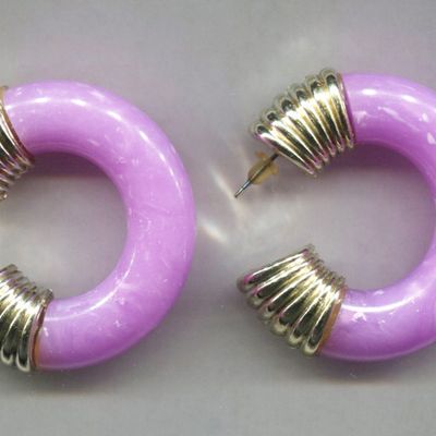 Large Hot Pink Plastic Earrings