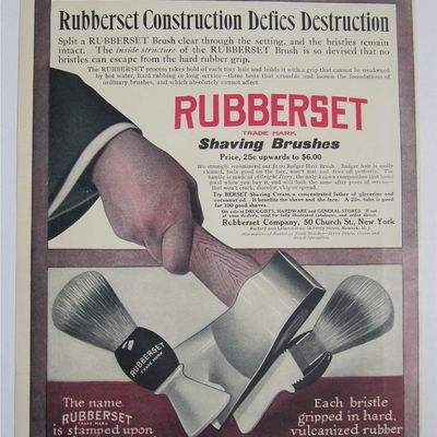 1909 Rubberset Shaving Brushes with Brush Cut In Half