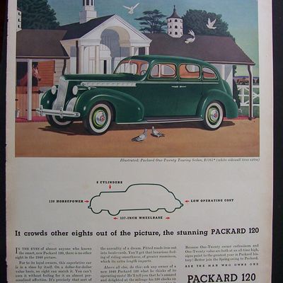 1940 Packard 120 with Green Packard Touring Sedan