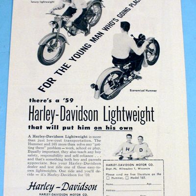 1959 Harley Davidson Lightweight w/Model 165 & Hummer