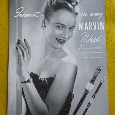1946 Marvin Watch with Lovely Woman Wearing Watch