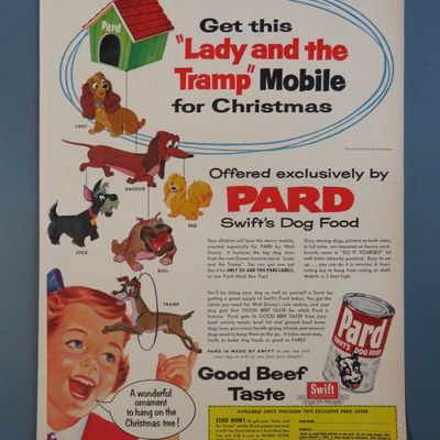 1955 Pard Dog Food with Lady and the Tramp Mobile