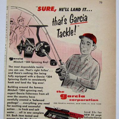 1959 Garcia Mitchell #304 Spinning Reel With Young Boy