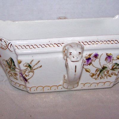 Gravy Boat, Two Handled, Floral Print