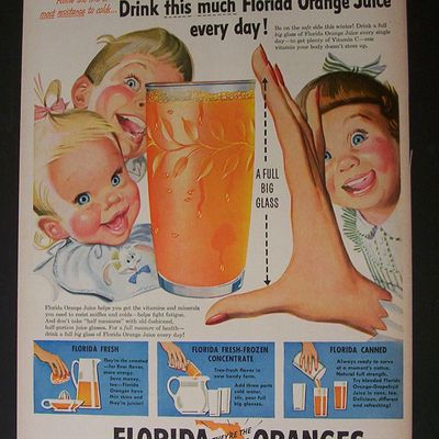 1951 Dual Ad: Florida  Oranges  &  Post  Sugar  Crisp
