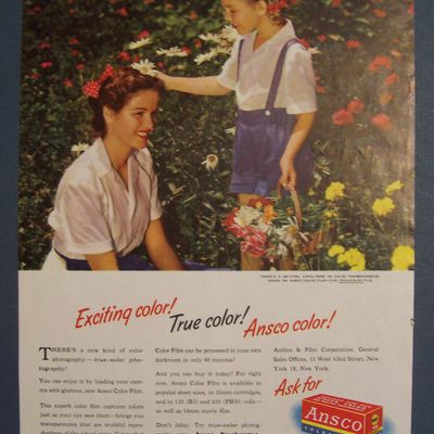 1946 Ansco Color Film with Woman & Girl Picking Flowers