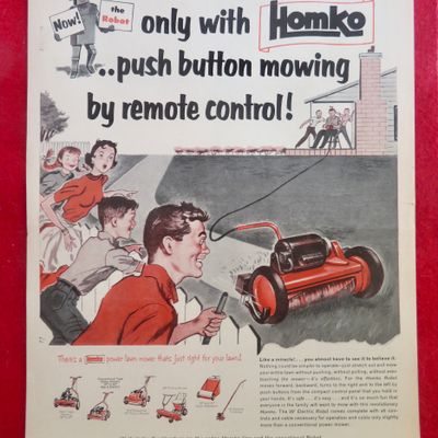 1950's Homko Mowing with Man Remote Control Mowing
