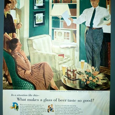 1956 Beer Belongs w/Dad Rehearses His Speech-Crockwell