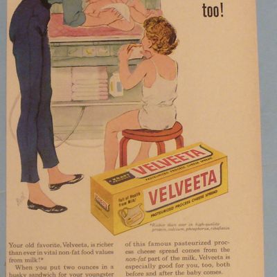1958 Velveeta Cheese Spread with Mom and Kids