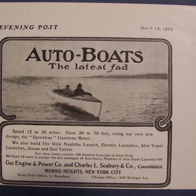 Vintage Ad: 1904  Auto  -  Boats