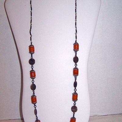 Pink Glass Cylinders Necklace with Republica Di Marini