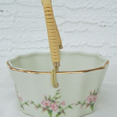 Russ Berrie & Co. Porceclain Handled Basket