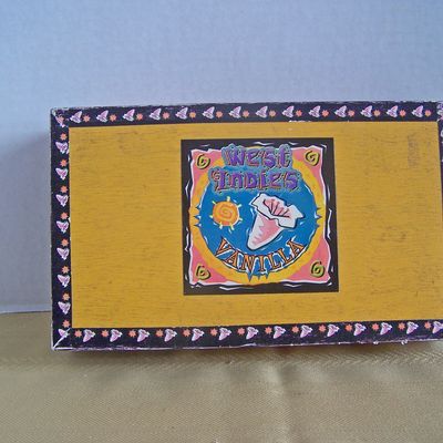 WEST INDIES, VANILLA, CARMELA, Empty Wooden Cigar Box