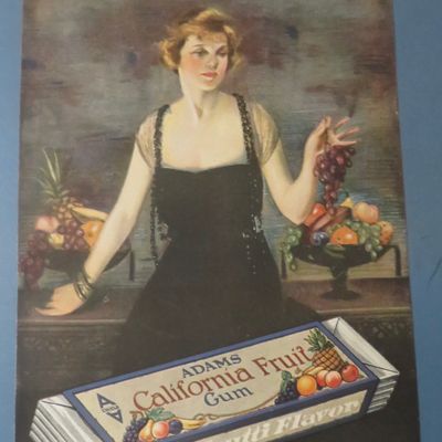 1920 Adams California Fruit Chewing Gum w/ Woman