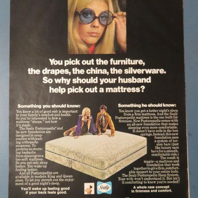 1970 Sealy Posturepedic Mattress with Man & Woman