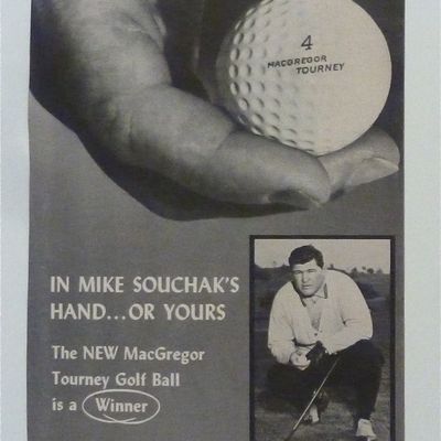 1957 MacGregor Tourney Golf Ball with Mike Souchak