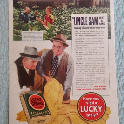 1940 Lucky Strike Cigarettes with Uncle Sam's New Ideas