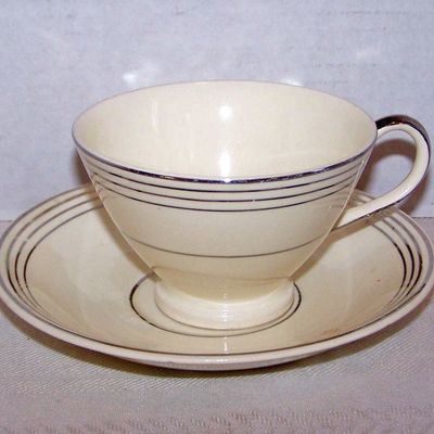 Cup & Saucer, Signed M C China, Made in U.S.A.