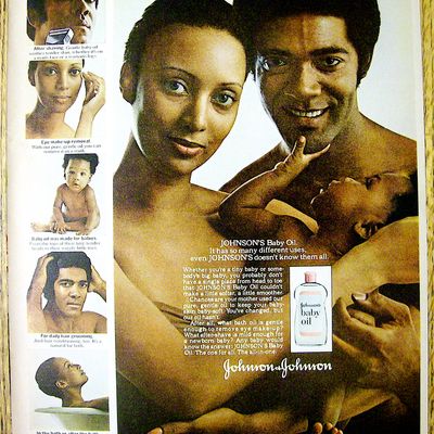 1975 Johnson's Baby Oil with Happy Family