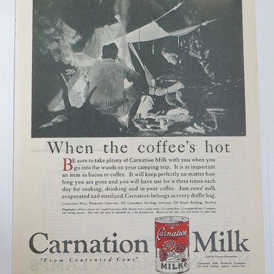 1922 Carnation Milk With Men Camping