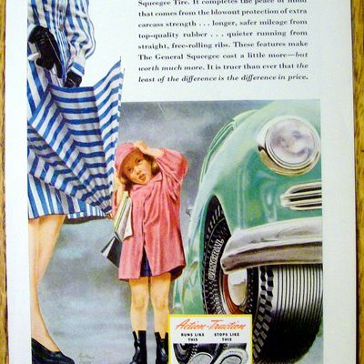 1947 General Squeegee Tire with Woman Holding Umbrella
