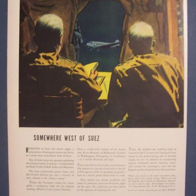1943 The Airline Of The United States w/Two Men & Plane