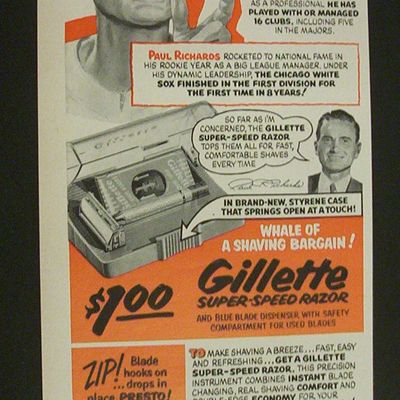 1952 Gillette Super-Speed Razor w/ Paul  Richards