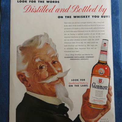 1954 Glenmore Whiskey With Man Holding Bottle