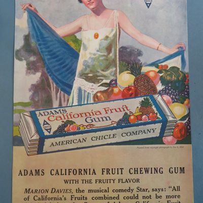 1918 Adams California Fruit Chewing Gum w/ Woman
