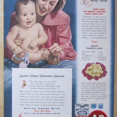 1948 White House Evaporated Milk with Mother & Baby