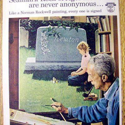 1966 Sealmark Rock of Ages Memorials by Norman Rockwell
