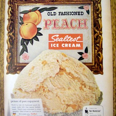 1959 Sealtest Peach Ice Cream with Bowl of Ice Cream