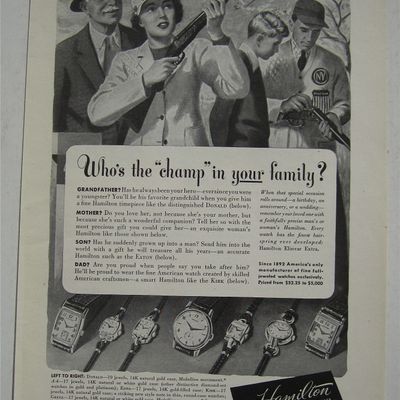 1948 Hamilton Watches with Girl Shooting with Dad