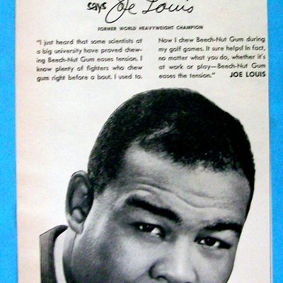 1953 Beech Nut Gum Ad with Boxer Joe Louis
