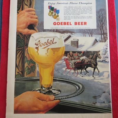 1953 Goebel Beer With A Glass Of Goebel Beer