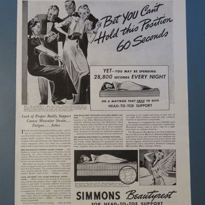 1938 Simmons Beautyrest with People Making Bets