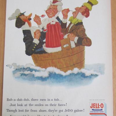 1955 Jell-O Gelatin Dessert with Three Men in a Tub