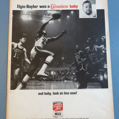 1968 Carnation Milk with Basketball's Elgin Baylor