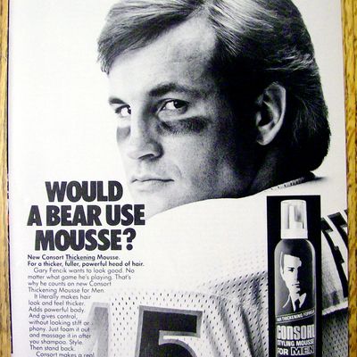 1985 Consort Hair Spray with Chicago Bears Gary Fencik