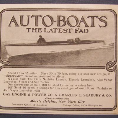 Vintage Ad: 1904  Auto - Boats