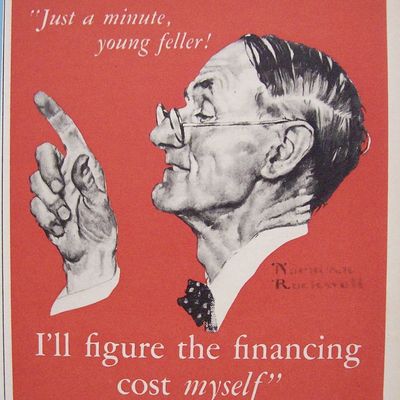 1940 General Motor Plan w/Man's Face By Norman Rockwell