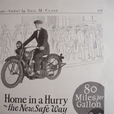 1926 Harley-Davidson Single Motorcycle with Man