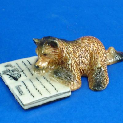 K1601 Brown Bear Cub with Book