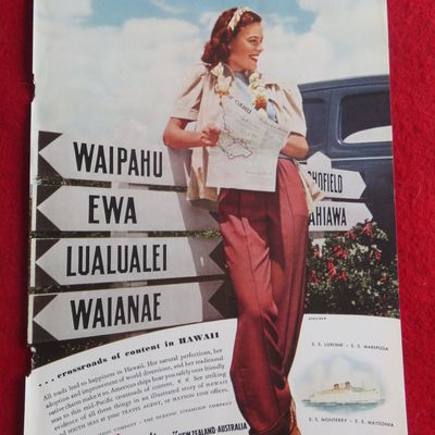 1940 Matson Line To Hawaii with Lovely Woman