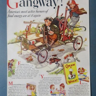 1937 Cream Of Wheat Cereal with Boys On A Go Cart