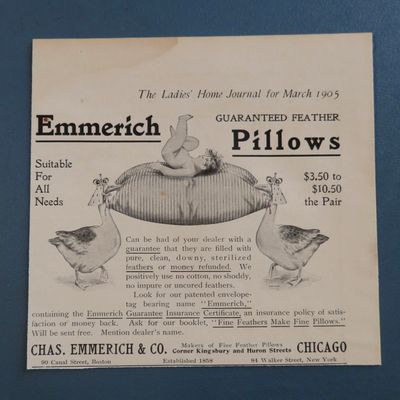 1905 Emmerich Pillows with Child Laying on Pillow