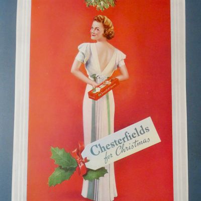 1937 Chesterfield Cigarettes with Woman In Dress